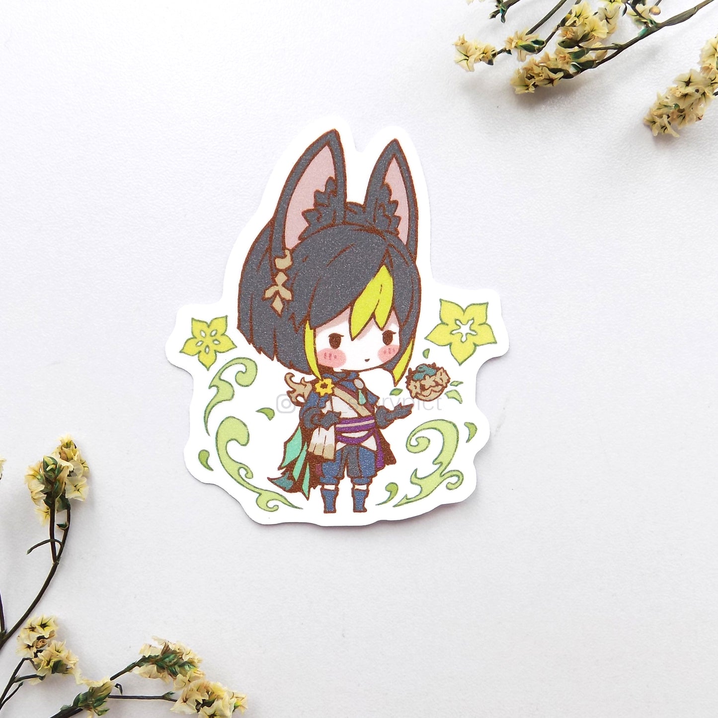 Genshin Impact Cute Characters Die Cut Sticker - Sparkle Ghlitter Effect