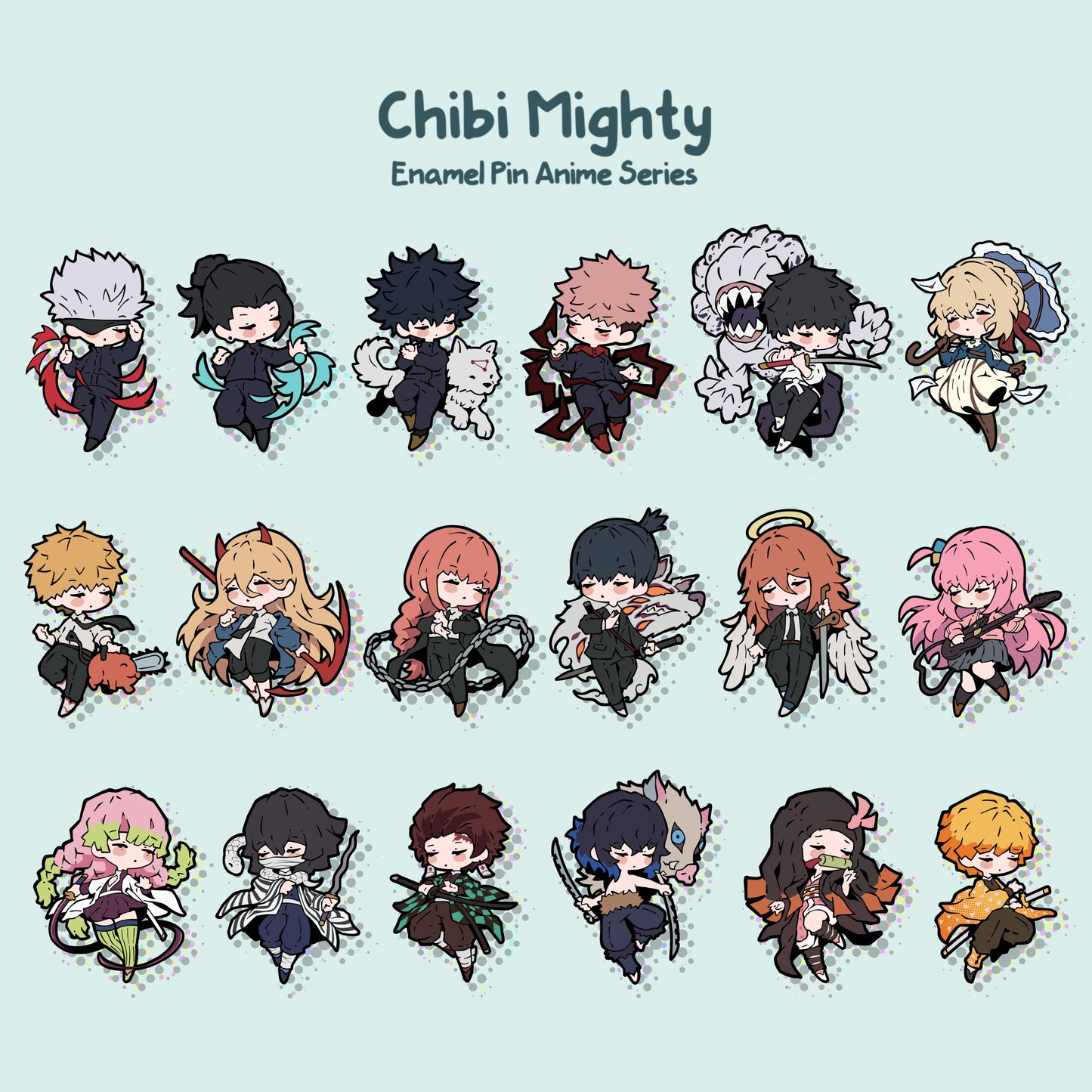 PREORDER Anime Inspired Hard enamel Pin - Chibi Mighty Series