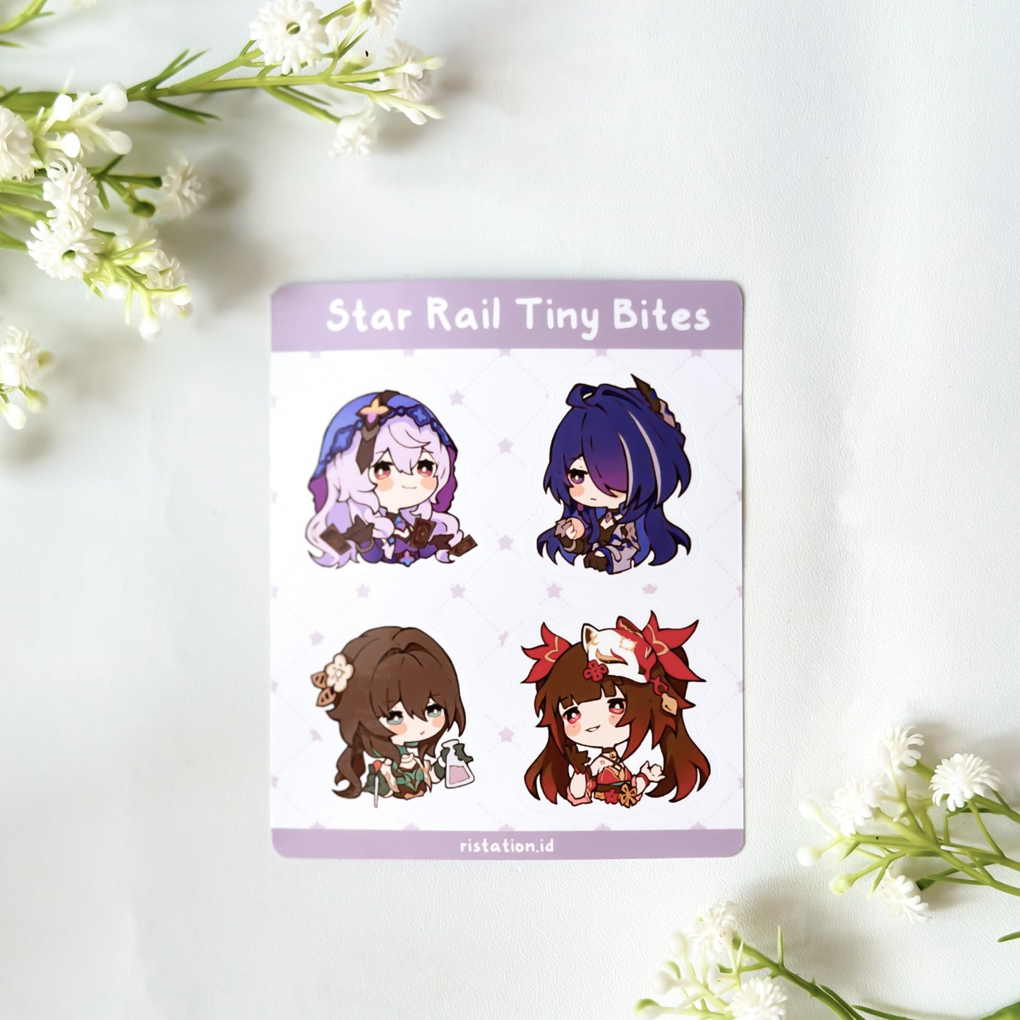 Honkai Star Rail Cute Characters Sticker Sheet Tiny Bites Series - Mini Kiss Cut Sticker Sheet - Journaling & Decoration Sticker