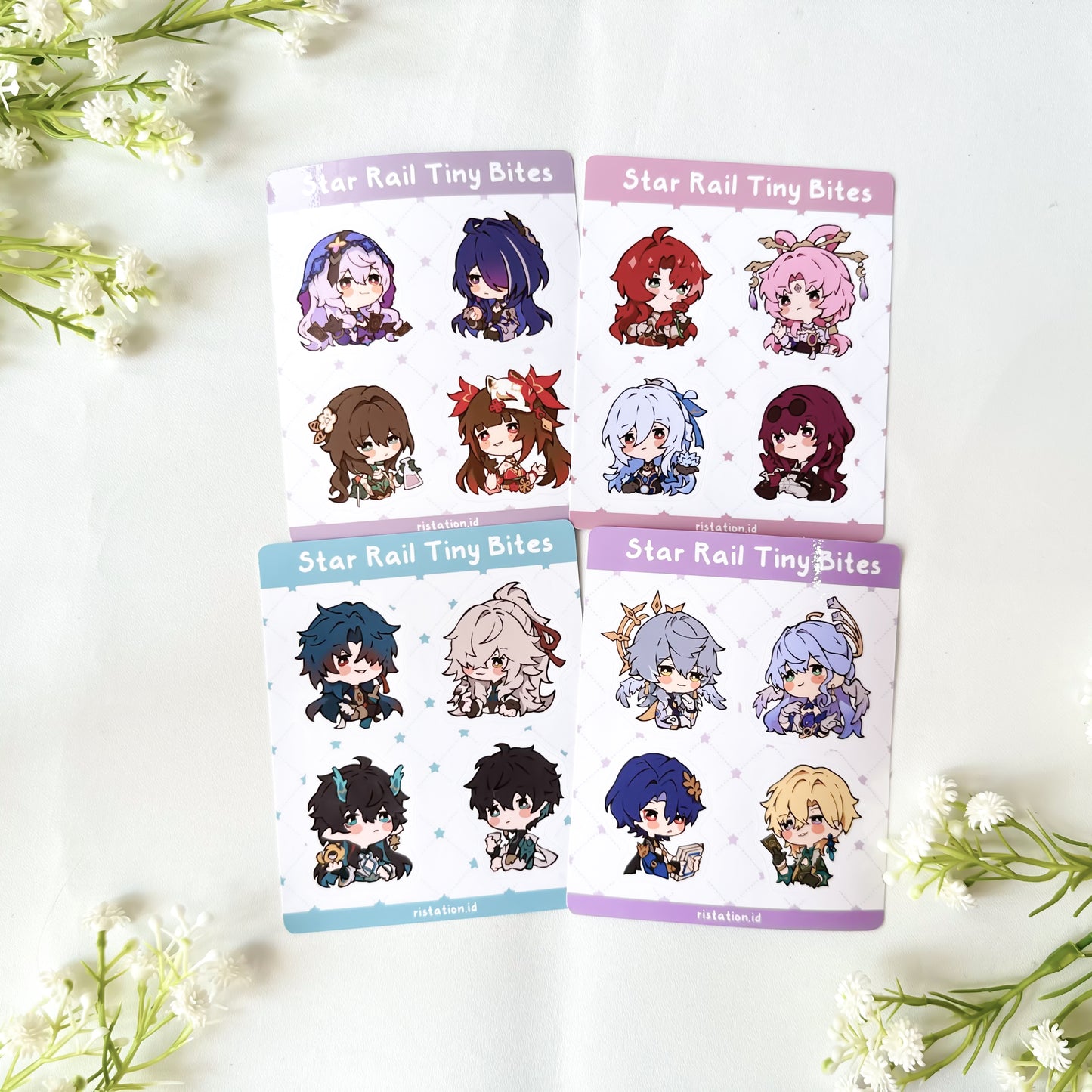 Honkai Star Rail Cute Characters Sticker Sheet Tiny Bites Series - Mini Kiss Cut Sticker Sheet - Journaling & Decoration Sticker