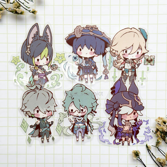 Transparent Sticker - Genshin Impact Cute Characters Die Cut Part 1