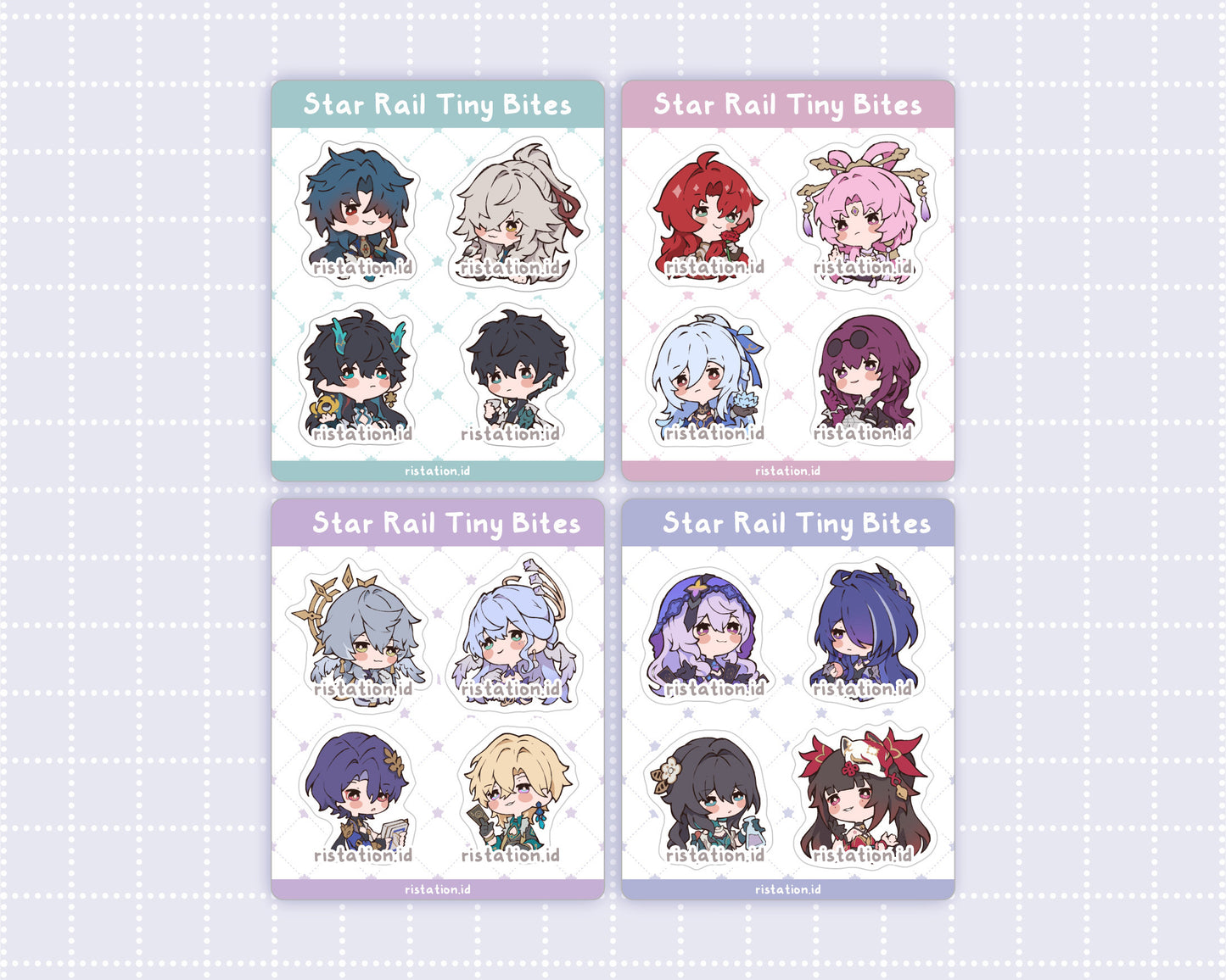 Honkai Star Rail Cute Characters Sticker Sheet Tiny Bites Series - Mini Kiss Cut Sticker Sheet - Journaling & Decoration Sticker